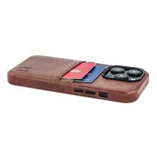 Card Case For  14 Pro With Built-In Metal Plate For Magnetic Mounting & 2 Pockets: Exec M2 Premium Synthetic Leather Wallet Case ( 14 Pro, Brown){"Size_name":"14Pro","Color_name":"Brown"} - Multicolor2 - View 9