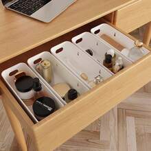 Cajas de almacenamiento de plástico - Perfectas para organizar suministros de oficina, cosméticos, medicamentos, etc. - Diseño portátil con la opción de instalar en el piso, adecuado para uso en cocina, baño y oficina, organizador de oficina; caja de almacenamiento simple; caja de plástico resistente, caja de almacenamiento para escritorio