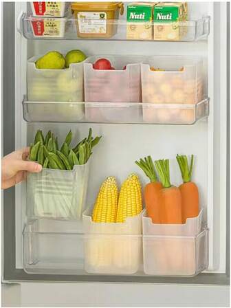20pcs Refrigerator Side Storage Drawers, Food Residue Sorting Fridge Food Preservation Storage Box, Bag Storage Container