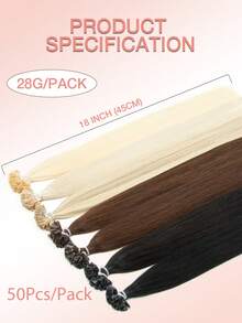 50 pezzi/confezione Estensioni per capelli con punta a K e punta a V, 12-24 pollici, colore marrone cioccolato 04, estensioni per capelli umani, estensioni per capelli umani con cheratina, estensioni per capelli piatte con cheratina, veri capelli umani, balayage naturale, liscio setoso, 50 ciocche