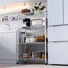M MZG 1000 Lbs Commercial Grade Wire Shelving Unit, 4-Tier Silver Heavy Duty Standing Storage Rack, Steel Wire Organizer For Pantry, Garage, Warehouse, Kitchen & Laundry Room, Space Saving Design 13.8" D X 23.6" W X 53.5" H - 銀色 - 查看 5