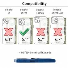 Card Case For  14 Pro With Built-In Metal Plate For Magnetic Mounting & 2 Pockets: Exec M2 Premium Synthetic Leather Wallet Case ( 14 Pro, Navy){"Size_name":"14Pro","Color_name":"Navy"} - Multicolor9 - View 3