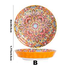 波西米亚风格大瓷盘，用于招待聚会，大碗用于盛汤、沙拉、意大利面、水果、薯片