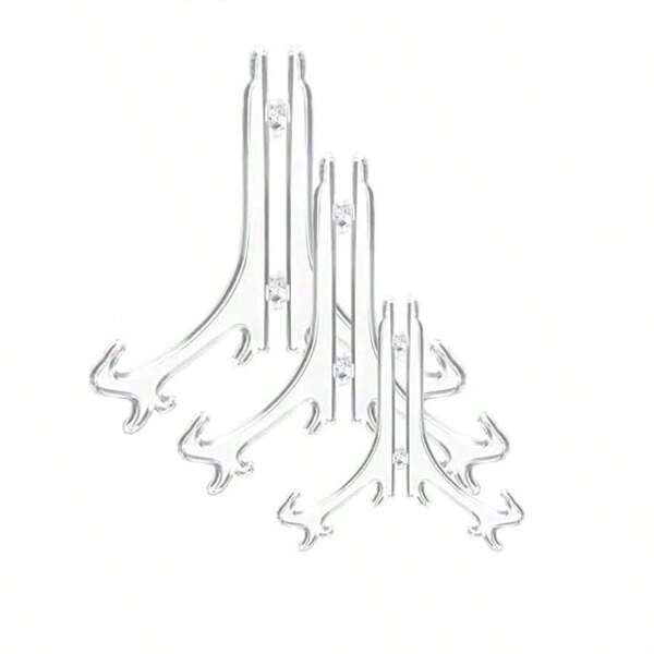 15Pcs Plastic Easels 4 6 8 Inches Clear Easel Display Stand Plate Holders To Display Pictures Items