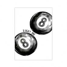 Lip Print Bow Vintage Leopard Print Art Canvas Poster Auspicious Billiards 8 Card A Wall Decor Living Room Home Decor No Frame - Multicolor - View 6