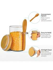 Overnight Oats Containers With Lids, 4 Packs 16oz Overnight Oats Jars With Spoons, Salad Meal Prep Jar With Bamboo Lids For Chia Seed Pudding Salad Cereal Coffee Flour, Sourdough Starter Jar For Bread Mother'S Day Gift