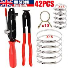 42PCS Universal CV Boot Clips Kit Stainless Steel CV Joint Crimp Clamp With Tool - 1 - 查看 3