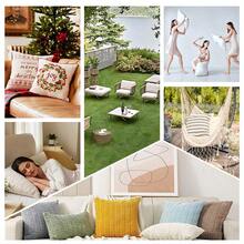 2D, 4Pcs Geometric Stripes Single-Side Print Throw Pillow Covers - 17.7*17.7 Inches, 100% Polyester, Contemporary Style, Zipper Closure & Machine Washable For Sofa Living Room Home Decor (No Pillow) - Multicolor - View 8