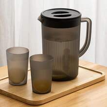 EstiloJarra de Plástico de 2,7 L con Tapa, Jarra de Agua Fría Resistente a Altas Temperaturas de Gran Capacidad para Jugo, té, Apariencia Exquisita (Negro)Versión mejorada - Verde oscuro - Ver 10