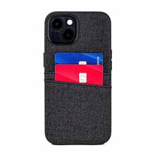 14 Card Case With Built-In Metal Plate For Magnetic Mounting & 2 Card Holder Pockets: Luxe M2 Wallet, Canvas Style Synthetic Leather ( 14, Black){"Size_name":"14","Color_name":"Black"} - 多色13 - 查看 10