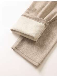 1set Men's Thermal Underwear Set, Elastic Fabric Base Layer Sleepwear Home Service Cold-Proof Innerwear Suit, Autumn/Winter