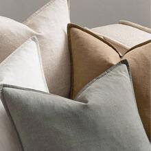Neutral Linen Pillow Covers Pack Of 4 Decorative Natural Solid Throw Pillow Covers Soft Accent Boho Farmhouse Couch Pillowcases Modern Home Decors Living Room Bed Sofa 18x18 Inch - 20 英吋 x 20 英吋(4 件裝)+ 中性色 - 查看 6