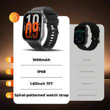 1,83 Zoll neue kabellose Sport-Smartwatch mit großer Kapazität, das ultimative Design für Entdecker, IP68 wasserdicht, Schwerkrafterkennung, Schrittzähler, Zeigerhebebildschirm, magnetische Aufladung, geeignet für Sport, schönes und modisches Geschenk für Freunde