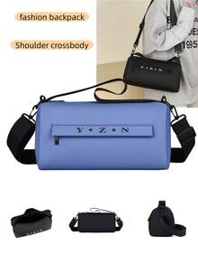 1pc Solid Color Nylon Fabric Zipper Closure Fashionable Casual Backpack, Handbag For Keys, Daily Essentials, Suitable For Men, Spring, Summer, Autumn, Daily, Work, Business, Shopping Phone Bag - Multicolor - View 1