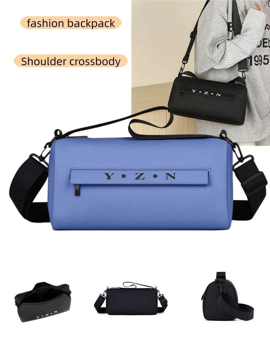 1pc Solid Color Nylon Fabric Zipper Closure Fashionable Casual Backpack, Handbag For Keys, Daily Essentials, Suitable For Men, Spring, Summer, Autumn, Daily, Work, Business, Shopping Phone Bag - Multicolor - View 1