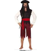 Fiestas Guirca Fantasia de Pirata para Adultos com Trajes Temáticos de Pirata, Inspirada em Aventuras no Alto Mar, Ideal para Festas de Celebração, Eventos Temáticos e Diversas Ocasiões de Disfarces, Disponível em Vários Tamanhos - Multicolorido - Ver 1