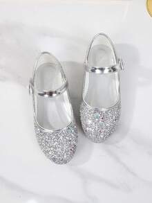 1 Pair Fashion Versatile Pink Girl Pearl Cute Flat Shoes, Round Toe, Suitable For Daily Wear, Dancing, Outdoor, Decorated With Sequins, Closed Toe Princess Shoes, Spring And Autumn