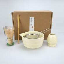 Matcha Five-Piece Set, Ceramic Matcha Bowl, Natural Bamboo Tea Whisk, Beginners, Refreshment Tools, Matcha Making Tools, Gift Box Back To School