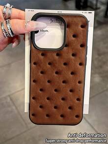 1pc Fashionable Soda Cracker Pattern Litchi Texture Waterproof Anti-Fall Anti-Slip Soft Phone Case, Suitable As Birthday/Holiday Gift For Friends, Family, Couples, Compatible With Apple// Phones - Multicolor - View 4
