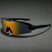 FIYLROG 1Pc Men's Futuristic Sports Fashion Glasses, Colorful Revo Mirror Lens Eyewear, Wraparound Glasses For Cycling, Motorcycle Riding And Outdoor Travel - Multicolor - View 11