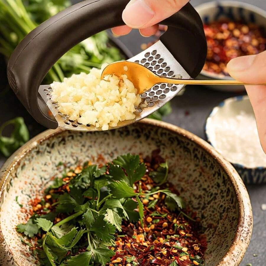 Stainless Steel Garlic Press Thickened Garlic Clamp Garlic Press Household Garlic Mortar Garlic Mortar Kitchen