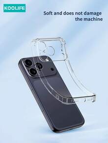 Koolife 1pc Soft Silicone Shockproof Protective Case Compatible With Apple 17 Promax, Thick Full Coverage Anti-Fall Transparent Soft Shell For IPhone 17 Promax/17/17 Pro/17 Air - Clear - View 4