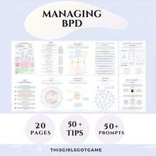 Borderline Personalized Disorder Handbook: A 20 Page Self-Help Guide For DBT And CBT, Including Daily Coping Skills, Emotional Tracking, Symptom Management, And Action Plans - A Therapist Specific BPD Diary And Plan Book Suitable For Adults. This Is An Up-To-Date Mental Health Manual That Includes Stable Emotional Skills, Self-Assessment, Gratitude Diary, And BPD Management Visualization Exercises