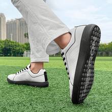 Spikeless Golf Shoes Men Professional Golf Foowears Luxury Walking Footwears For Golfers Outdoorhalloween - 白黑-1 - 查看 4