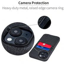 14 Card Case With Built-In Metal Plate For Magnetic Mounting & 2 Card Holder Pockets: Luxe M2 Wallet, Canvas Style Synthetic Leather ( 14, Black){"Size_name":"14","Color_name":"Black"} - 多色13 - 查看 5