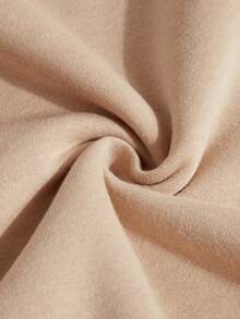 Damen Warmer Rundhals Sweatshirt, Herbst/Winter, Fleece Futter, Lässiger Loose Fit Sportswear, Mode & Vielseitig - Aprikosenfarben - Übersicht 9