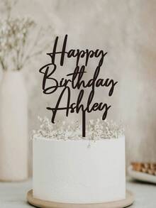 Personalized Happy Birthday Cake Topper Custom Name And Age Gold Mirror Acrylic Cake Topper Birthday Party Decor Glitter Birthday Gift - StyleB - View 2