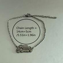 1pc Minimalist Stainless Steel Billie Bracelet, Personalized Letter Bracelet, Unisex - steel color - View 4