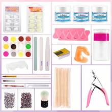Acrylic Nail Kit For Beginners With Everything Professional 12 Glitter Powder Nail Kit Acrylic Set Nail Care Art Design Tip Brush Clipper File Supplie DIY Tool - 如圖 - 查看 3