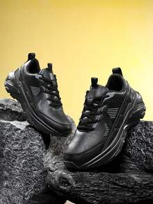 All Season Men's Basketball Shoes, Training Shoes, New Large Size Men's Shoes, Rubber Sole, Student Sports Casual Shoes, High Elasticity Shoes (Random Sole Pattern) - Black - View 8