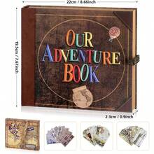 146Page DIY Handmade Scrapbook Embossed Leather Cover Ideal For Memories Anniversary Wedding And Best Friend Gift Inspired By The 'Up' Saga Ball