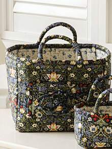 1 Stück Ditsy Blumen Baby Windel Aufbewahrungskorb, tragbar & faltbar, ideal zum Aufbewahren von Windeln, Spielsachen & Zubehör, unverzichtbar für Babys Reisen