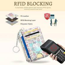 Cute Book Coffee Bow Credit Card Holder Small Wallet Women, Slim RFID Blocking Wallet Woman Keychain With Zipper Coin Pocket, Front Pocket Thin Travel Card Case With ID Window Ladies Gifts{"Color_name":"BookBow"} - 多色6 - 查看 5