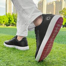 Spikeless Golf Shoes Men Professional Golf Foowears Luxury Walking Footwears For Golfers Outdoorhalloween - màu đen - Xem 11