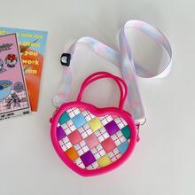 A Silicone Bag With Adjustable Shoulder Straps And A Colorful Checkerboard Pattern Concave Convex Tactile Sensation , A New Year Gift For Girlfriends, Classmates, Friends, Colleagues, And Children