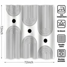 White And Black Shower Curtain, Boho Minimalist Mid Century Modern Arch Geometric Machine Washable Waterproof Fabric For Bathroom Bathtub Decor With Hooks 72x72{"Color_name":"WhiteandBlackBoho","Size_name":"72\"Wx72\"L(Packof1)"} - 多色20 - 查看 8