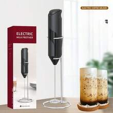 1PCS Electric Milk Foam Machine Stainless Steel, Battery Powered Stirrer, Suitable For Coffee, Latte, Matcha, Hot Chocolate - Black - View 2