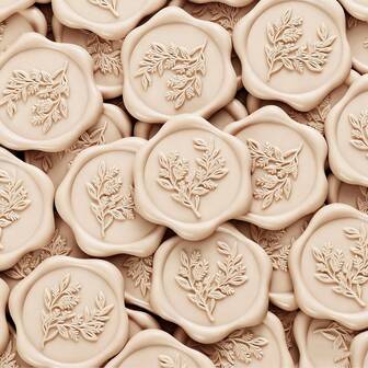 25 Piezas de Pegatinas de Sello de Cera Autoadhesivas con Patrón de Romero para Regalos, Invitaciones de Boda y Sobres