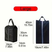 1pc Heavy-Duty Shoe Storage Bag - Travel, Gym, Closet Organizer With Zipper Closure - Moistureproof, Dustproof, Compact & Lightweight Shoe Case - Foldable Shoe Bag For Sneakers, Shoes - Ideal For Suitcase, Closet, Under Bed Storage - Easy-Carry Handle, Moistureproof Fabric, Sturdy Construction, Home Organizers, Hanging Shoe Organizers - Black - View 4