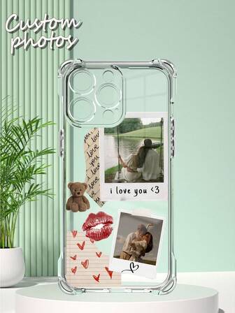 Customized DIY Photo Phone Case, 1pc Transparent Anti-Fall Anti-Fingerprint TPU Soft Full-Wrapped Phone Case, Suitable For IPhone 16/14 Plus/13 Pro/12 Pro Max/11/6P/7P/XS/XR, Personalized Gift For Individual, Partner, Family, Friends, Birthday, Anniversary