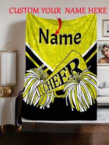 1 Personalized Cheerleader Blanket - Soft Flannel With Custom Name And Text, The Perfect Gift For Cheerleaders. Cheerleading Supplies, Cheerleading Gifts, Suitable For Mother's Day Gifts. - Multicolor - View 5