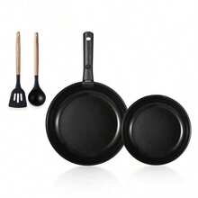 Juego de utensilios de cocina de cerámica Carote de 11 piezas, juego de ollas y sartenes antiadherentes con mangos desmontables, apto para horno, utensilios de cocina de inducción, juego de cocina apilable, color blanco crema - Negro1 - Ver 8