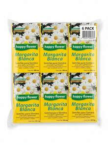 Semillas de margarita blanca Happy Flower 200mg, paquete de 6 sobres con germinación garantizada, ideales para jardín y macetas, flores decorativas, cultivo fácil, embellece tus espacios exteriores e interiores, opción ecológica y natural para jardinería. - Amarillo - Ver 5
