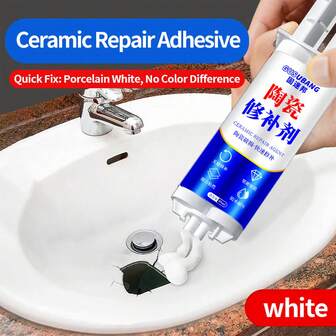 1pc Ceramic Repair Agent - Ultra-Strong Waterproof Bonding, Effective Hand Wash Basin Crack Repair, Powerful Cracking Glue For Bathtub, Toilet, Sink Restoration And Renovation