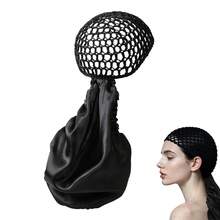 1pc New Cross-Border 2 In 1 Wrap Cap Bonnet, Hand-Knitted Thick Net Beanie - Multicolor - View 11