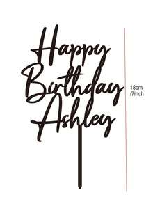 Personalized Happy Birthday Cake Topper Custom Name And Age Gold Mirror Acrylic Cake Topper Birthday Party Decor Glitter Birthday Gift - StyleB - View 3